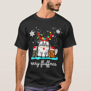 Cats Merry Fluffmas lustige Weihnachten T-Shirt