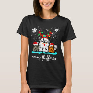 Cats Merry Fluffmas lustige Weihnachten T-Shirt