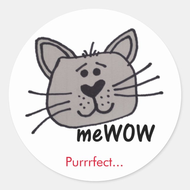 Cat's meWOW Good Job Reward Customizable Sticker (Vorderseite)