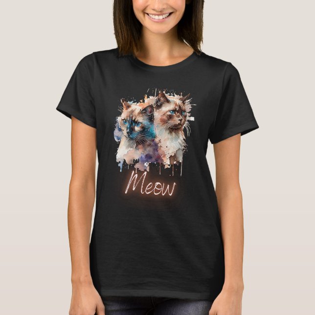 Cats Miao Meow Kitten T-Shirt (Vorderseite)