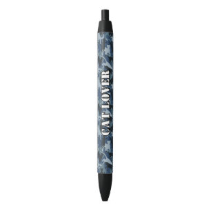 Cats Navy Camouflage Blue Ink Pen Kugelschreiber