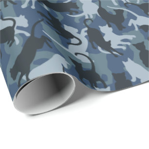 Cats Navy Camouflage Geschenkpapier