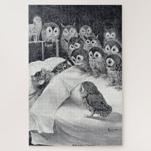 Cats Nightmare Owl Bird, Louis Wain Puzzle