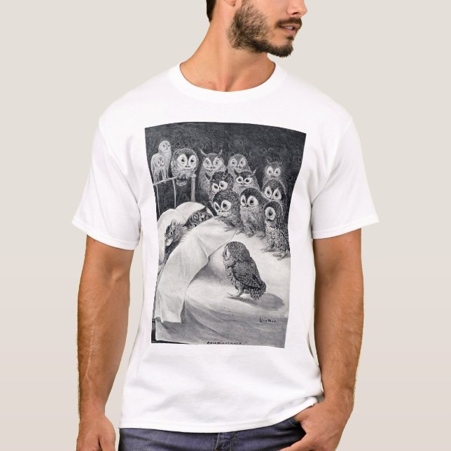 Cats Nightmare Owl Bird, Louis Wain T-Shirt (Vorderseite)