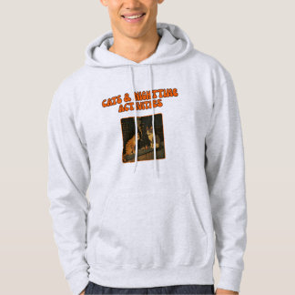 Cats & Nighttime Activities - Retro Funny Cat Art Hoodie