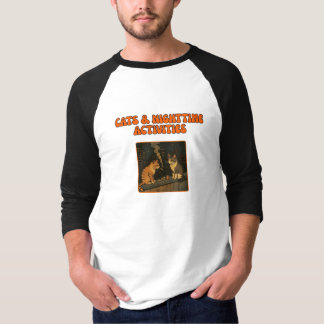 Cats & Nighttime Activities - Retro Funny Cat Art T-Shirt