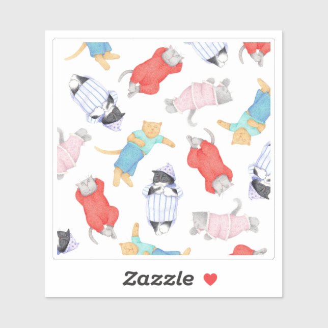 CATS PAJAMAS 4x4 Vinyl Sticker (Blatt)