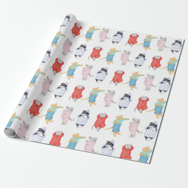 CATS PAJAMAS Wrapping Paper Geschenkpapier (Ungerollt)