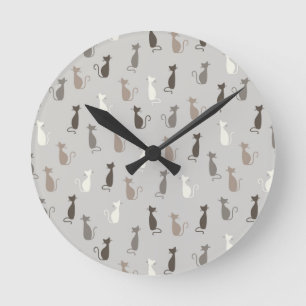 Cats pattern runde wanduhr
