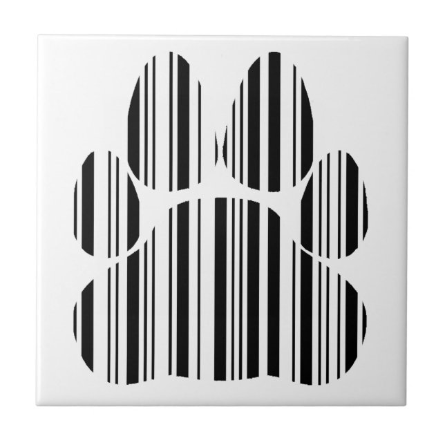 CATS PAW BAR CODE Felines Barcode Print Pattern Fliese (Vorderseite)