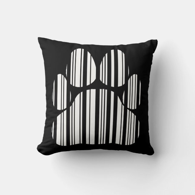 CATS PAW BAR CODE Felines Barcode Print Pattern Kissen (Vorderseite)
