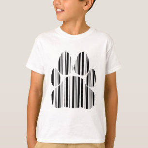 CATS PAW BAR CODE Felines Barcode Print Pattern T-Shirt