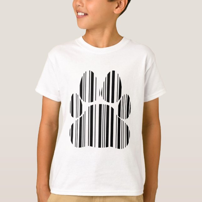 CATS PAW BAR CODE Felines Barcode Print Pattern T-Shirt (Vorderseite)