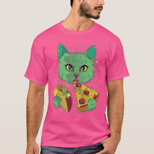 Cats Pizza Wild Astronaut - Astral Cosmic Design f T-Shirt