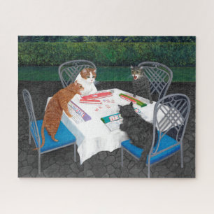 Cats Playing Mahjong Puzzle