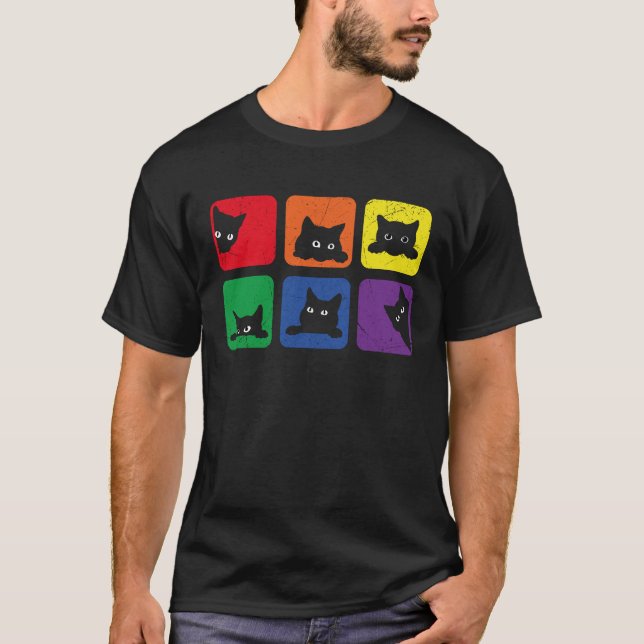 Cats Pride Cat  Lgbt Cat  LGBQ Purride T-Shirt (Vorderseite)