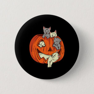 Cats Pumpkin Carvin Kürbislaterne Cat Halloween C Button
