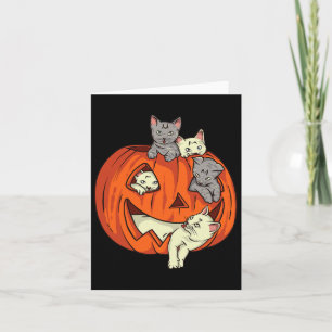 Cats Pumpkin Carvin Kürbislaterne Cat Halloween C Karte