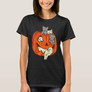 Cats Pumpkin Carvin Kürbislaterne Cat Halloween C T-Shirt