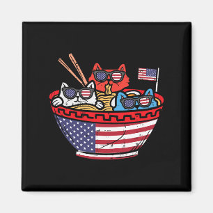 Cats Ramen Anime Amerikanische Flagge Usa Lustig 4 Magnet