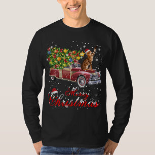 Cats Rides Red Truck Weihnachten Pajama T-Shirt