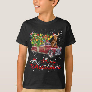 Cats Rides Red Truck Weihnachten Pajama T-Shirt