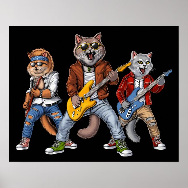 Cats Rock Musicians Poster (Vorne)
