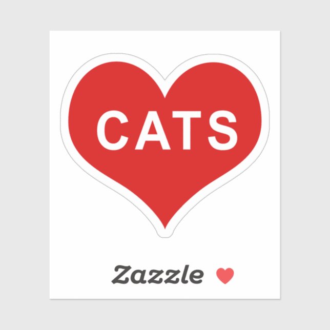CATS Rote Liebe Herz Vinyl Sticker (Blatt)