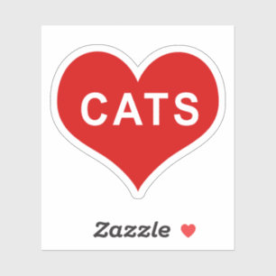 CATS Rotes Herz Vinyl Aufkleber