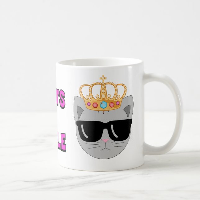 CATS RULE Crowned Sunglasses Cat - Cat Lover's Kaffeetasse (Rechts)