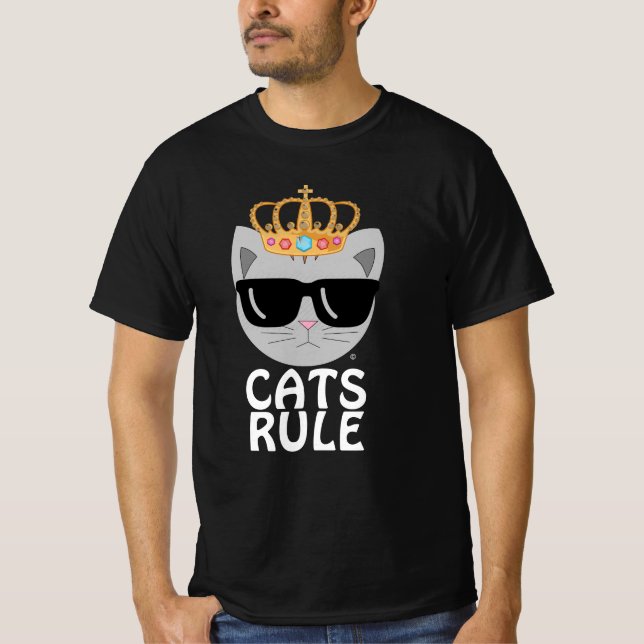 CATS RULE Sonnenbrille Kitty mit Schmuckkrone T-Shirt (Vorderseite)