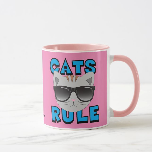 Cats Rule Sonnenbrillen Kitty Tasse (Rechts)