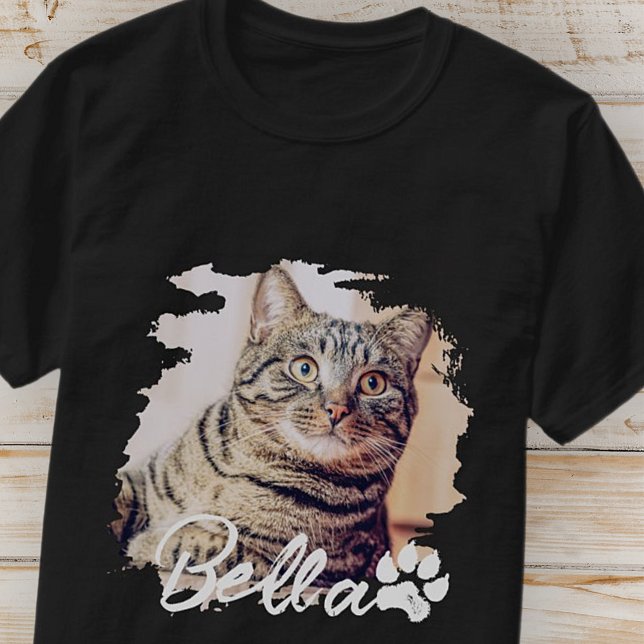 Cat's Simple Modern Cool Typografy Name and Foto T-Shirt (Von Creator hochgeladen)