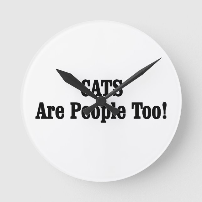 CATS sind auch Menschen! Runde Wanduhr (Vorderseite)
