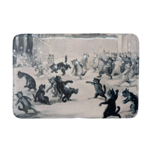 Cats Snowball Fight, Louis Wain Badematte