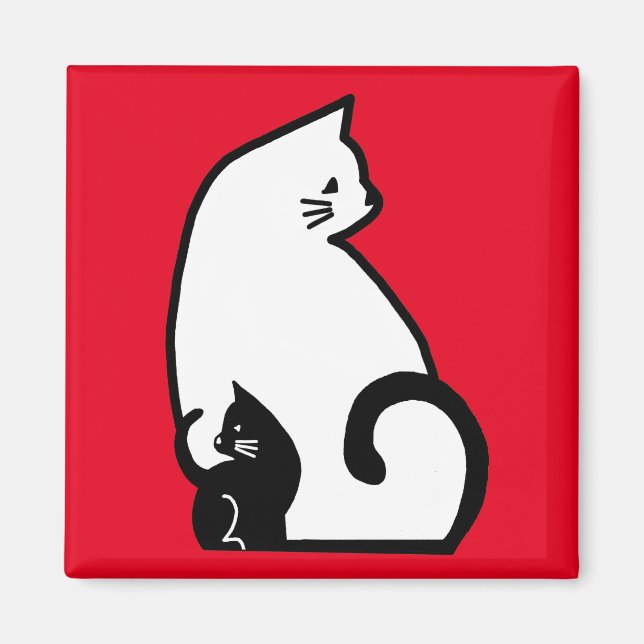 Cats Square Magnet (Vorne)