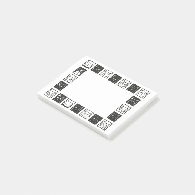 Cats Square Post-it Klebezettel (angewinkelt)