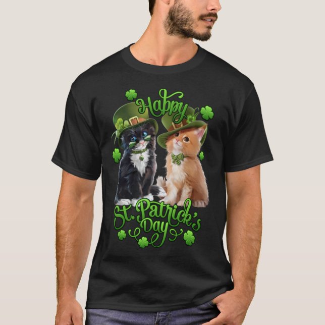 Cats St Pat's Paddy Patrick Day's Happy St Cat Tri T-Shirt (Vorderseite)