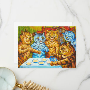 Cats Tea Party von Louis Wain Dankeskarte