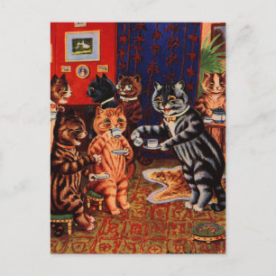 Cats Tee Party von Louis Wain Card Postkarte