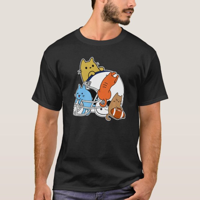 Cats toy american football and helmet T-Shirt (Vorderseite)
