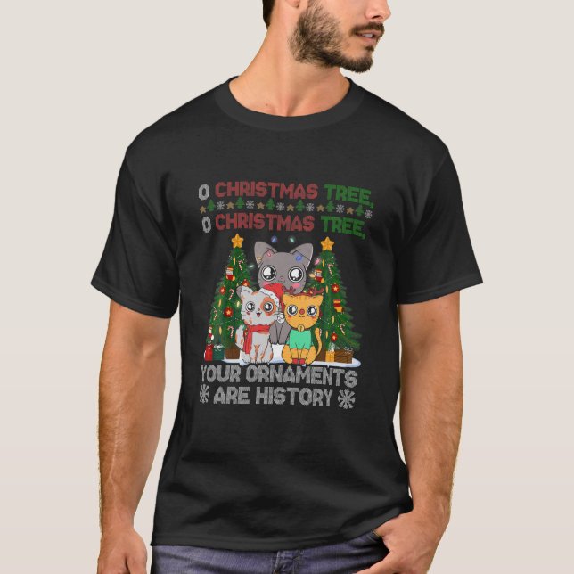 Cats Ugly Tree Weihnachtsschmuck 'Re History Ani T-Shirt (Vorderseite)