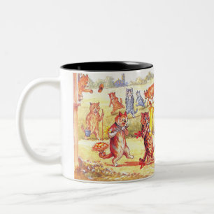 Cats Village Hochzeit von Louis Wain Zweifarbige Tasse