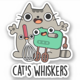 Cat's Whiskers Funny Baking Pun Aufkleber