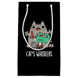 Cat's Whiskers Funny Baking Pun Dark BG Kleine Geschenktüte
