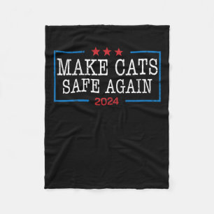 Cats wieder sicher Shirt Funny 2024 Cat Lovers Fleecedecke
