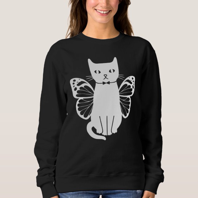 Cats With Butterflies Cute Cats Cat  I Cute Cat Sweatshirt (Vorderseite)