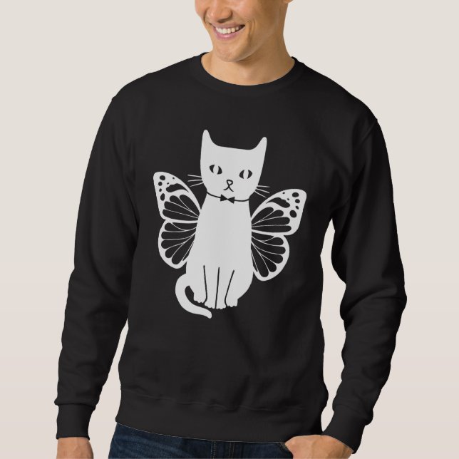 Cats With Butterflies Cute Cats Cat  I Cute Cat Sweatshirt (Vorderseite)