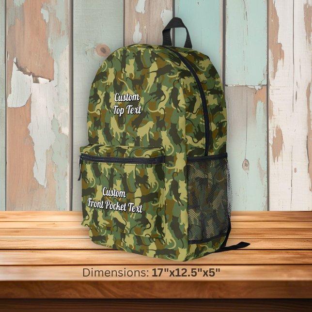 Cats Woodland Camouflage Bedruckter Rucksack (Von Creator hochgeladen)