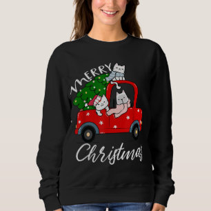 Cats xmas Shirt Tree on Red Truck Cat Christmas tr
